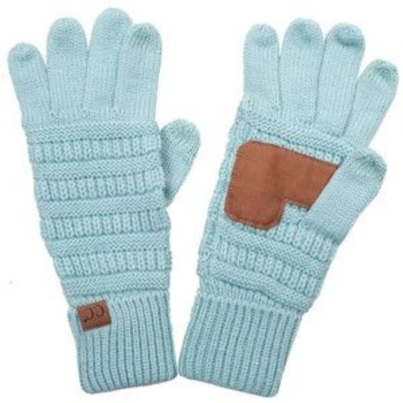 C.C 3pc Knit Warm Pom Beanie Gloves Scarves Set main image 4